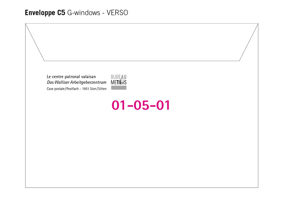 01-05-01 Enveloppes G-window Bureau des Métiers - C5 Prontfix