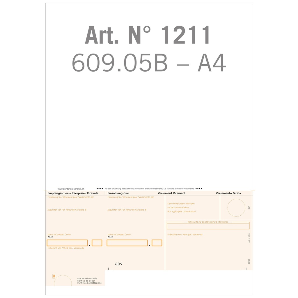 Art. 1211 BVR 609.05.b Format A4 210 x 297 mm