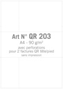Art. QR203  QR Facture double sans impression + perforation (tête et pied) - prix au 0/00