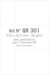 Art. QR301 - QR Rechnung dreifach ohne Druck + Perforation 3 x - Preis pro 0/00
