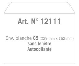 Art.12111 Kuvert  C5 weiss selbstklebend ohne Fenster - Preis pro Karton à 500 Ex.